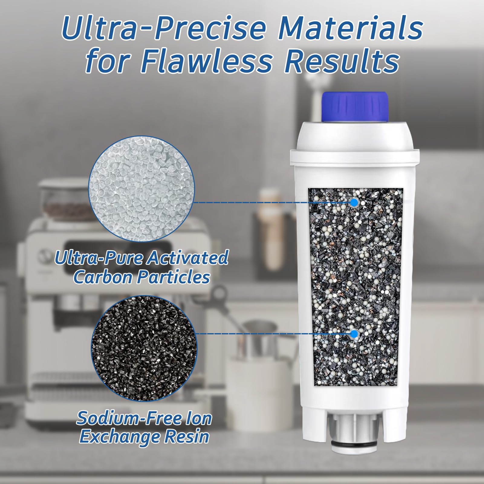 3 Pack Water Filter Replacement for DeLonghi* Filter DLSC002